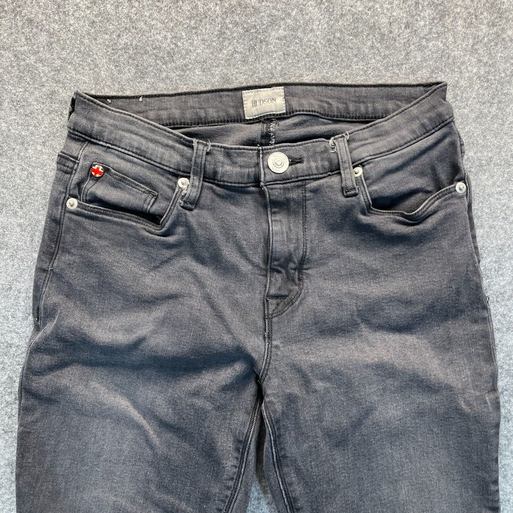 Hudson Jeans Womens Size 28 Natalie Super Skinny Dark Gray‎ Stretch Raw Hem - Picture 3 of 14